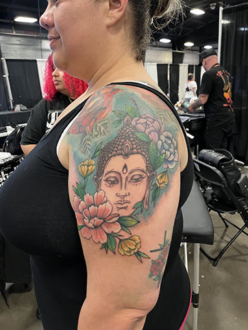 tattoo,aces,high,alex,rockoff,alexrockoff,west,palm,beach,traditional,neotraditional,beetle,beatle,flower,sunflower,floral,color