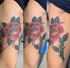 tattoo,aces,high,alex,rockoff,alexrockoff,west,palm,beach,traditional,neotraditional,beetle,beatle,flower,sunflower,floral,color